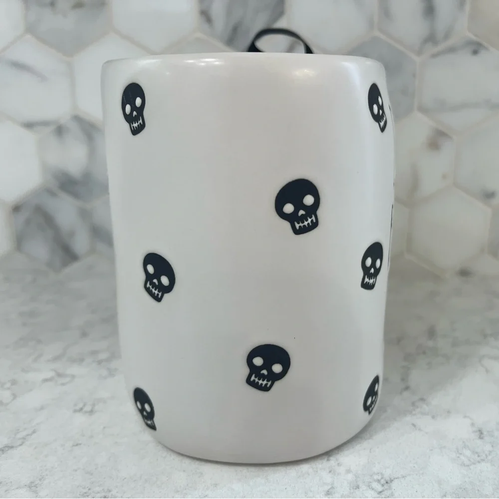 Rae Dunn 'Death Before Decaf’ Skeleton Mug NWT - Picture 2 of 6